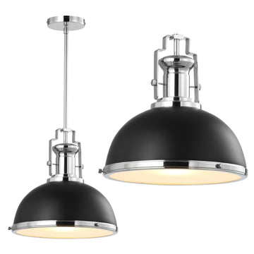 Homer Modern Industrial Iron LED Dome Pendant